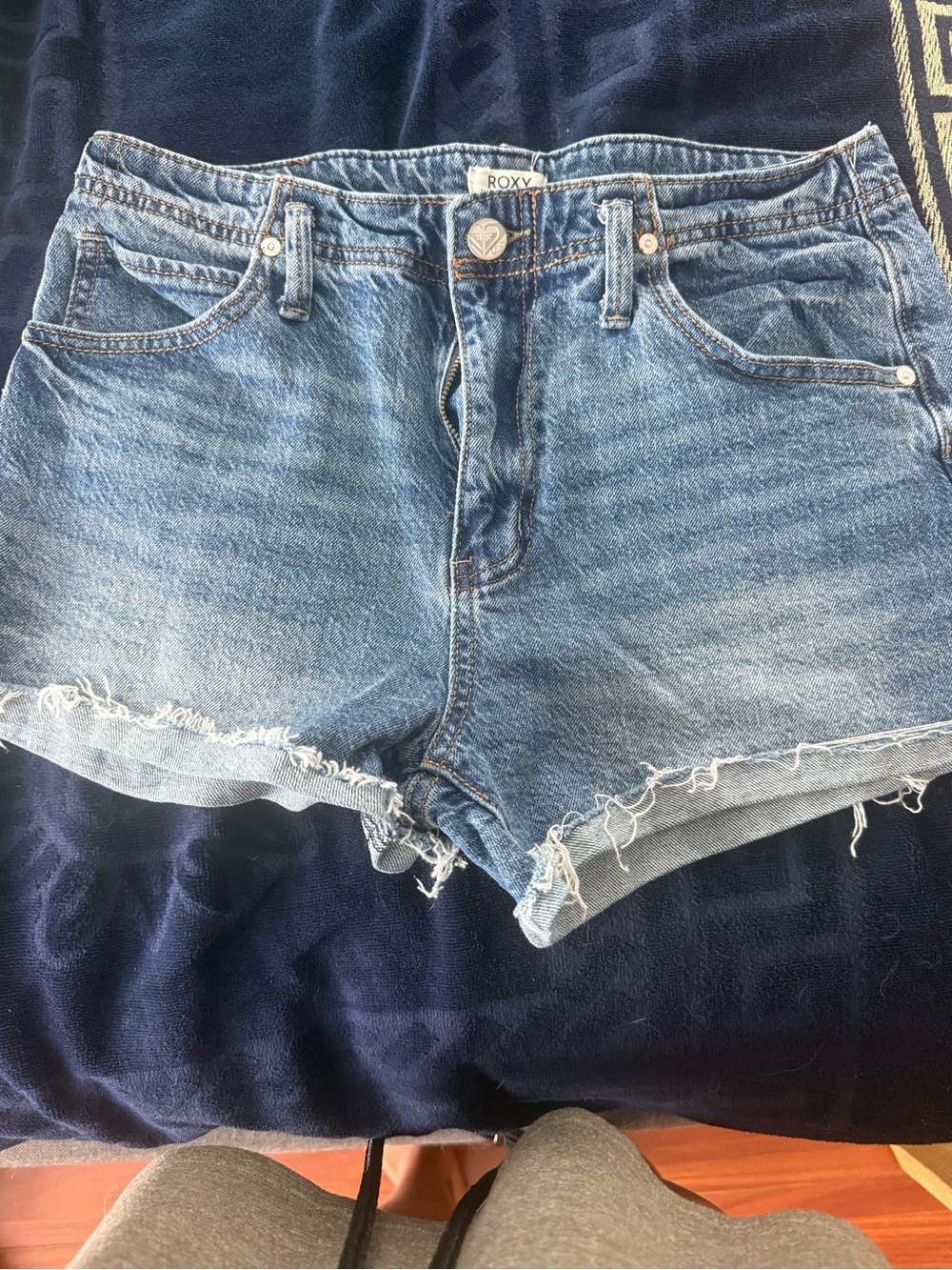 Roxy Light Blue Distressed Denim Cutoff Shorts